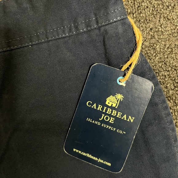 Caribbean Joe Men’s Navy Flat Front Navy Shorts Size 36 New - Picture 3 of 7